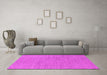 Machine Washable Oriental Pink Industrial Rug in a Living Room, wshurb586pnk