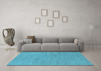 Machine Washable Oriental Light Blue Industrial Rug, wshurb586lblu