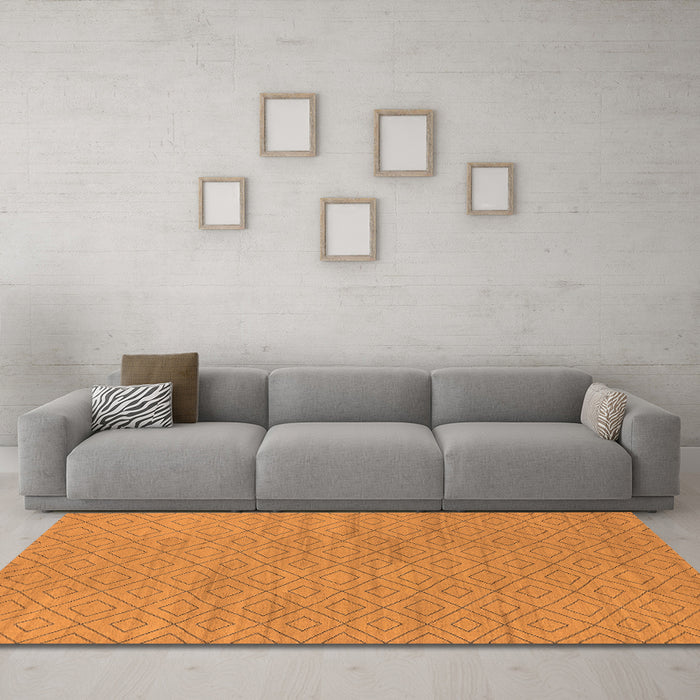 Machine Washable Oriental Orange Industrial Area Rugs in a Living Room, wshurb586org