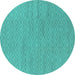 Round Oriental Turquoise Industrial Rug, urb586turq