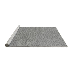 Sideview of Machine Washable Oriental Gray Industrial Rug, wshurb586gry