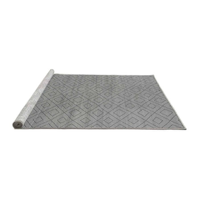 Sideview of Machine Washable Oriental Gray Industrial Rug, wshurb586gry