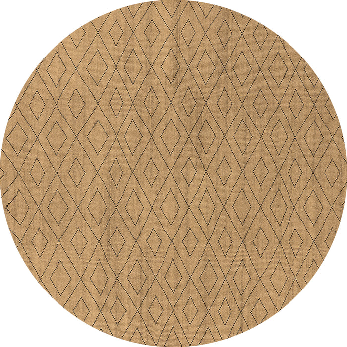 Round Oriental Brown Industrial Rug, urb586brn