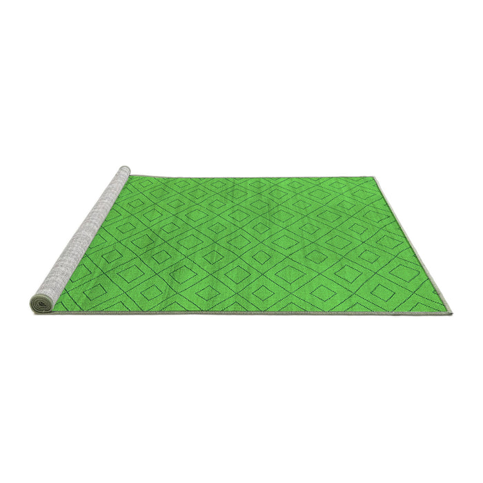 Sideview of Machine Washable Oriental Green Industrial Area Rugs, wshurb586grn