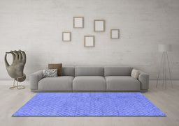 Machine Washable Oriental Blue Industrial Rug in a Living Room, wshurb586blu