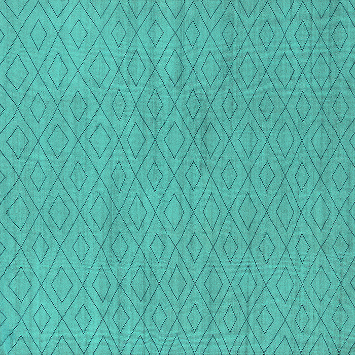 Square Oriental Turquoise Industrial Rug, urb586turq