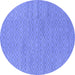 Round Oriental Blue Industrial Rug, urb586blu