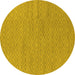 Round Oriental Yellow Industrial Rug, urb586yw