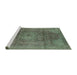 Sideview of Machine Washable Industrial Modern Dark Olive Green Rug, wshurb587