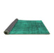 Sideview of Oriental Turquoise Industrial Rug, urb587turq