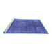 Sideview of Machine Washable Oriental Blue Industrial Rug, wshurb587blu