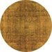 Round Oriental Orange Industrial Rug, urb587org