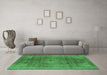 Machine Washable Oriental Emerald Green Industrial Area Rugs in a Living Room,, wshurb587emgrn