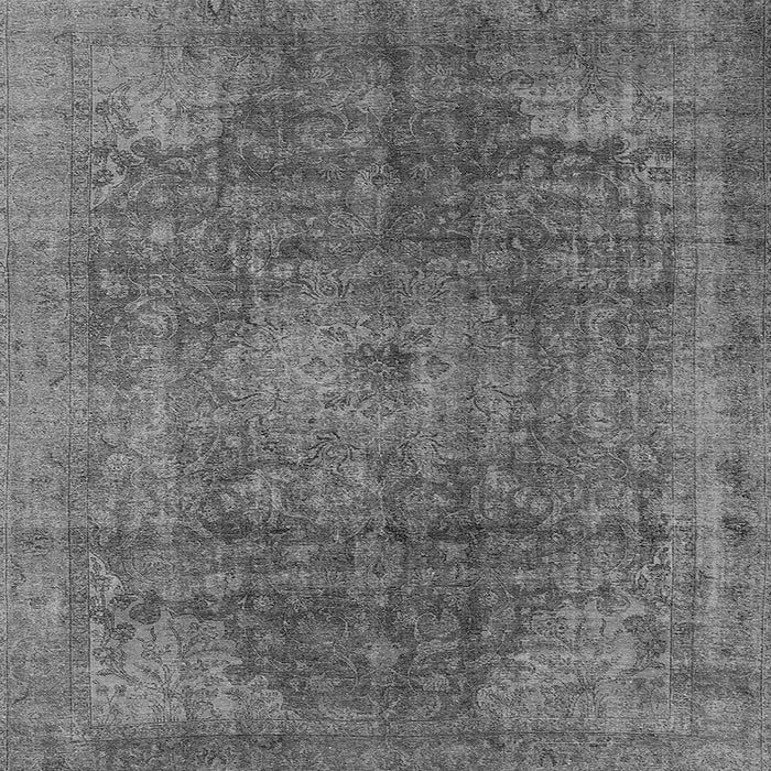 Square Machine Washable Oriental Gray Industrial Rug, wshurb587gry