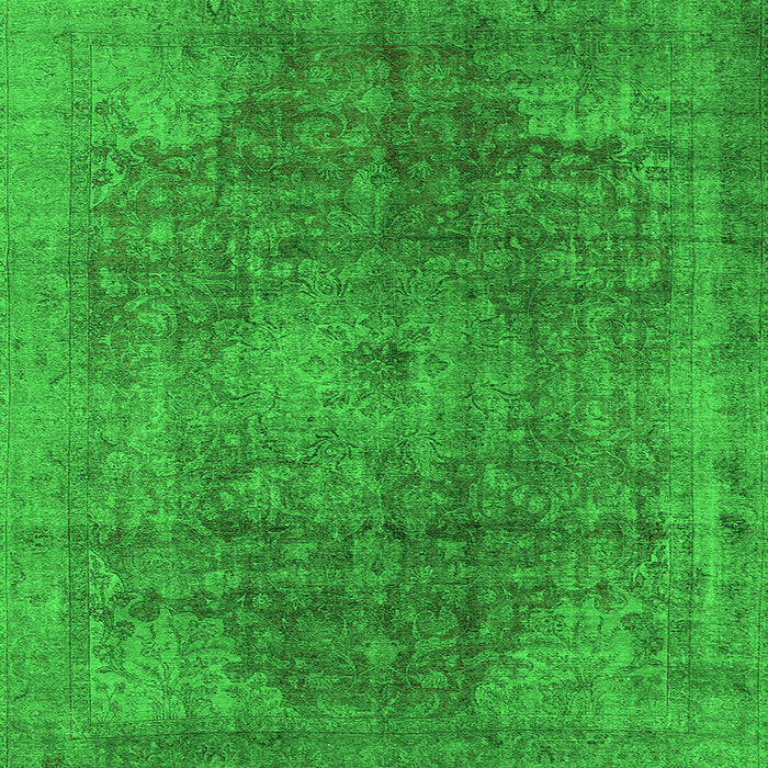 Square Machine Washable Oriental Green Industrial Area Rugs, wshurb587grn