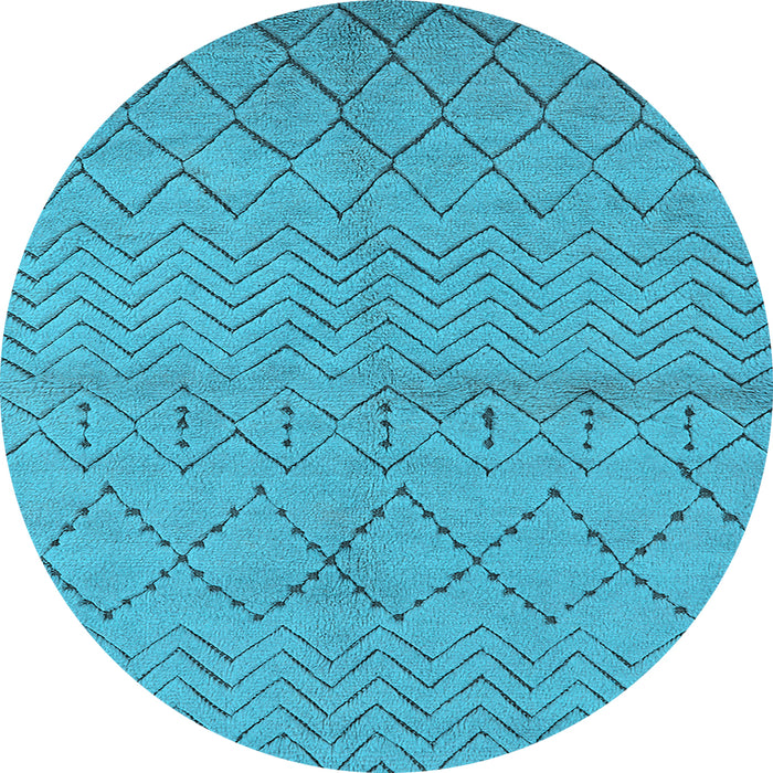 Round Oriental Light Blue Industrial Rug, urb588lblu