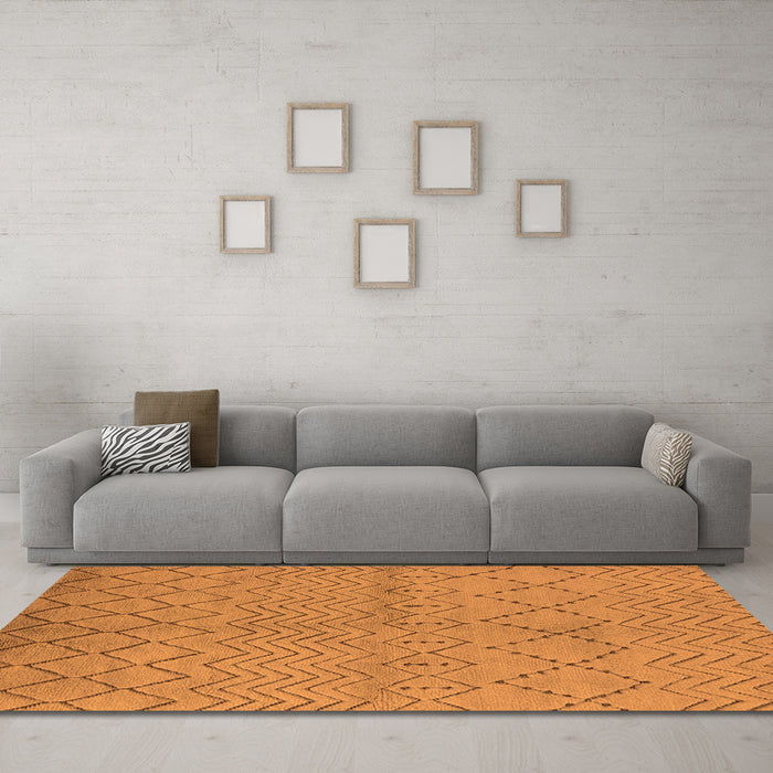 Machine Washable Oriental Orange Industrial Area Rugs in a Living Room, wshurb588org