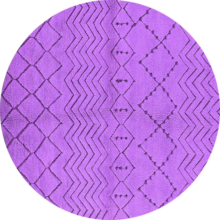 Round Machine Washable Oriental Purple Industrial Area Rugs, wshurb588pur