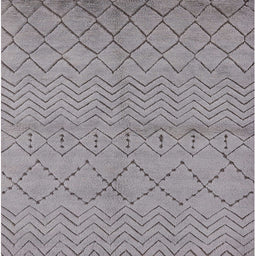 Square Mid-Century Modern Dark Gray Oriental Rug, urb588