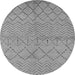 Round Machine Washable Oriental Gray Industrial Rug, wshurb588gry