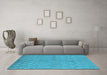 Machine Washable Oriental Light Blue Industrial Rug in a Living Room, wshurb588lblu