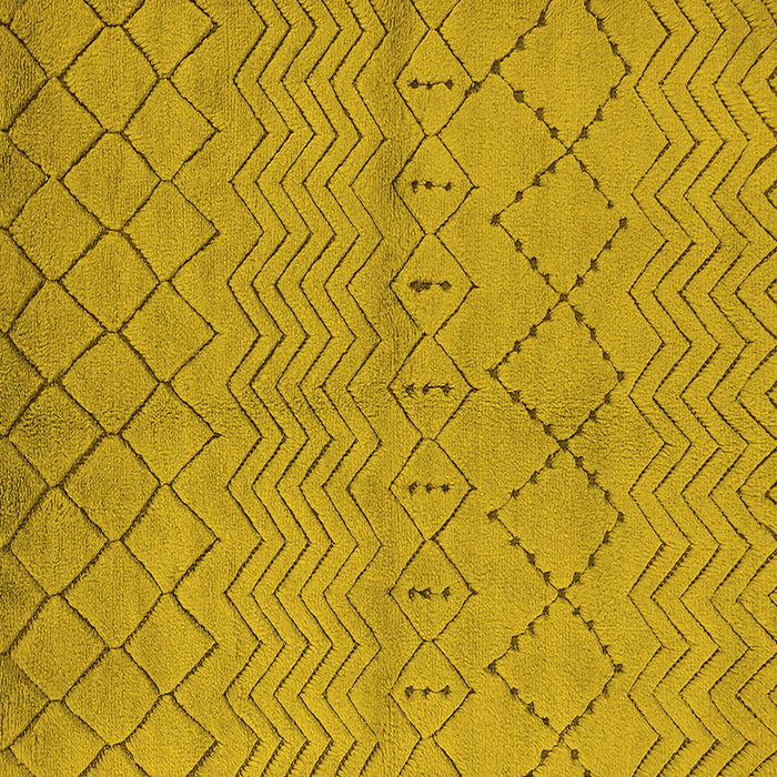 Square Machine Washable Oriental Yellow Industrial Rug, wshurb588yw