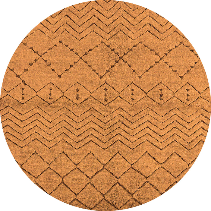 Round Oriental Orange Industrial Rug, urb588org