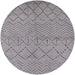 Round Machine Washable Industrial Modern Dark Gray Rug, wshurb588