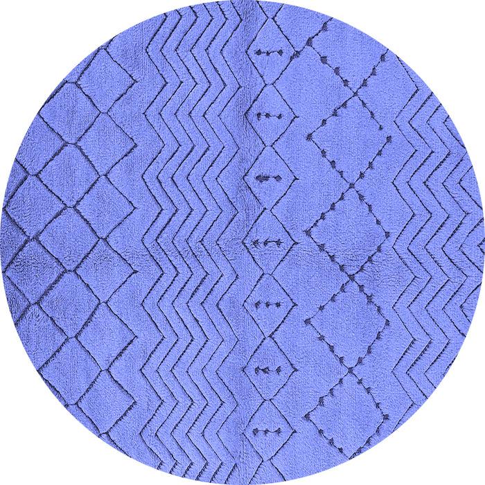 Round Oriental Blue Industrial Rug, urb588blu