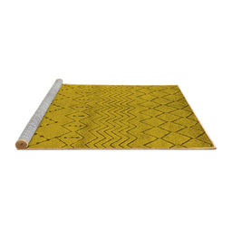 Sideview of Machine Washable Oriental Yellow Industrial Rug, wshurb588yw