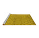 Sideview of Machine Washable Oriental Yellow Industrial Rug, wshurb588yw