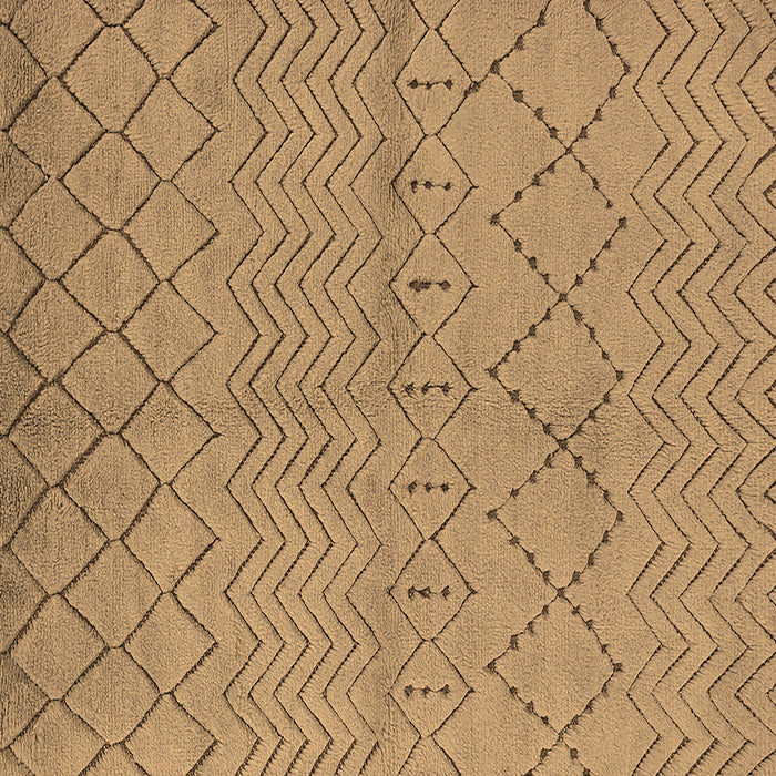 Square Machine Washable Oriental Brown Industrial Rug, wshurb588brn