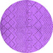 Round Oriental Purple Industrial Rug, urb588pur