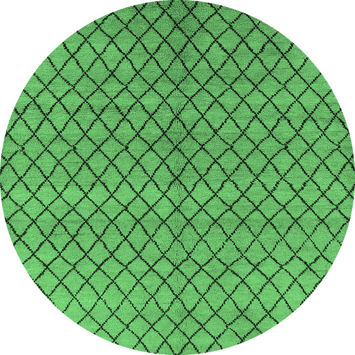Round Oriental Emerald Green Industrial Rug, urb589emgrn