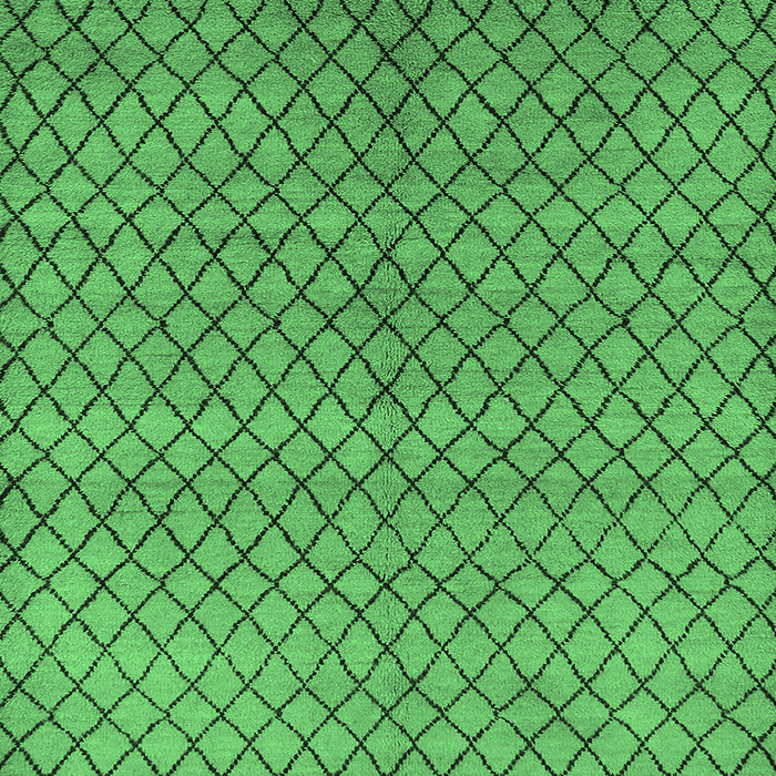 Square Machine Washable Oriental Emerald Green Industrial Area Rugs, wshurb589emgrn