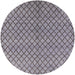 Round Mid-Century Modern Cloudy Gray Oriental Rug, urb589