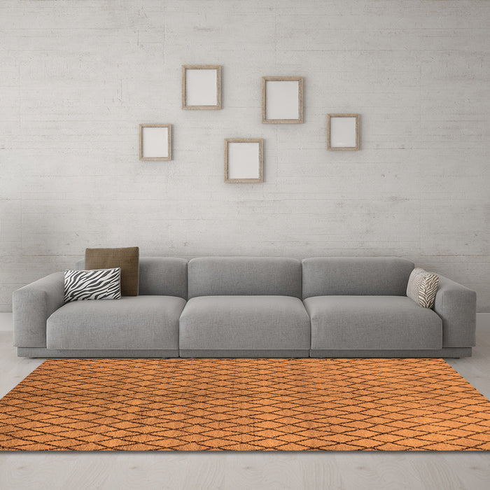 Machine Washable Oriental Orange Industrial Area Rugs in a Living Room, wshurb589org