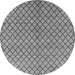 Round Machine Washable Oriental Gray Industrial Rug, wshurb589gry