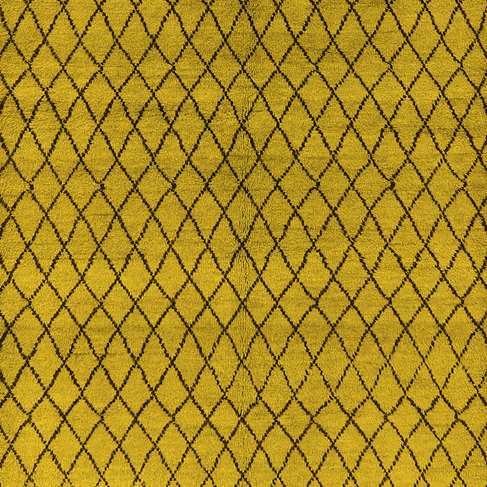 Machine Washable Oriental Yellow Industrial Rug, wshurb589yw