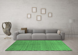 Machine Washable Oriental Emerald Green Industrial Area Rugs in a Living Room,, wshurb589emgrn