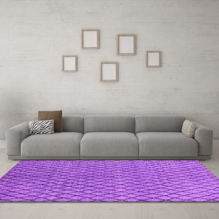 Machine Washable Oriental Purple Industrial Area Rugs in a Living Room, wshurb589pur