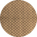 Round Machine Washable Oriental Brown Industrial Rug, wshurb589brn