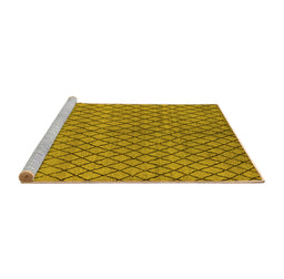Sideview of Machine Washable Oriental Yellow Industrial Rug, wshurb589yw