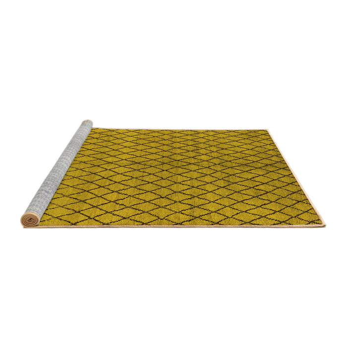 Sideview of Machine Washable Oriental Yellow Industrial Rug, wshurb589yw