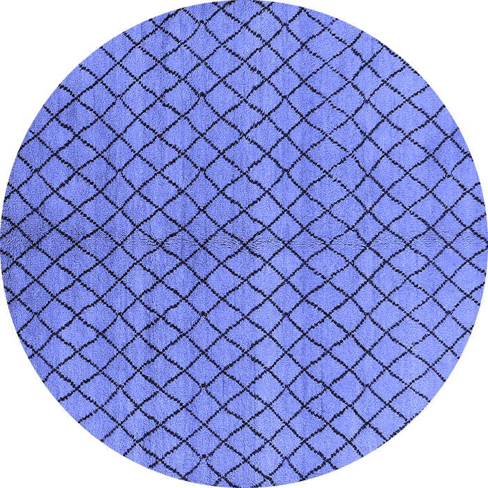 Round Oriental Blue Industrial Rug, urb589blu