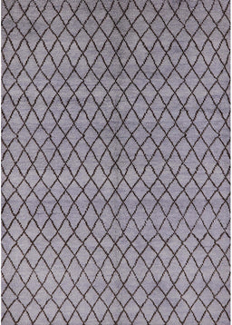 Mid-Century Modern Cloudy Gray Oriental Rug, urb589