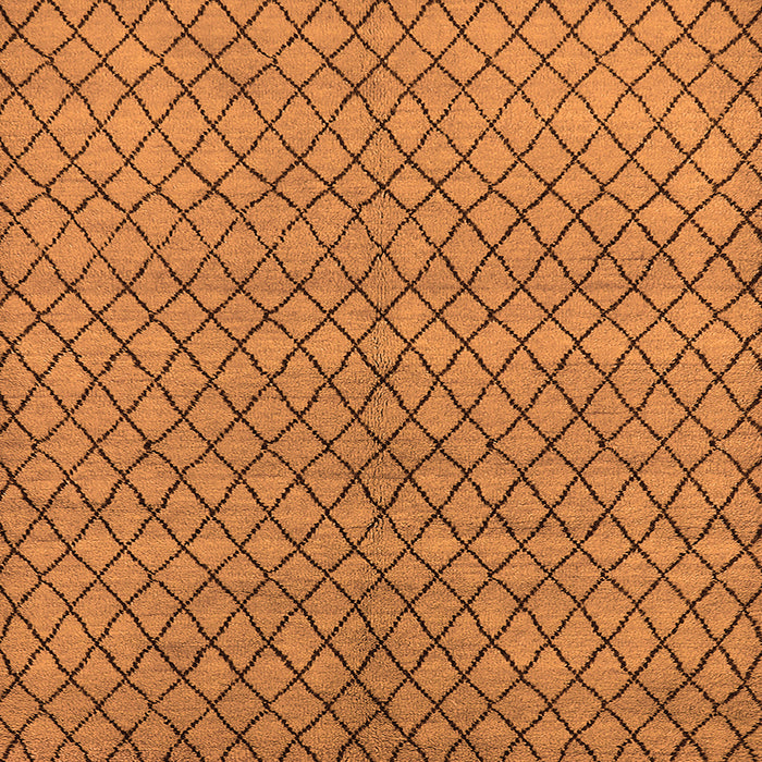 Square Machine Washable Oriental Orange Industrial Area Rugs, wshurb589org