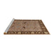 Sideview of Machine Washable Industrial Modern Peru Brown Rug, wshurb590