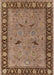 Mid-Century Modern Brown Oriental Rug, urb590