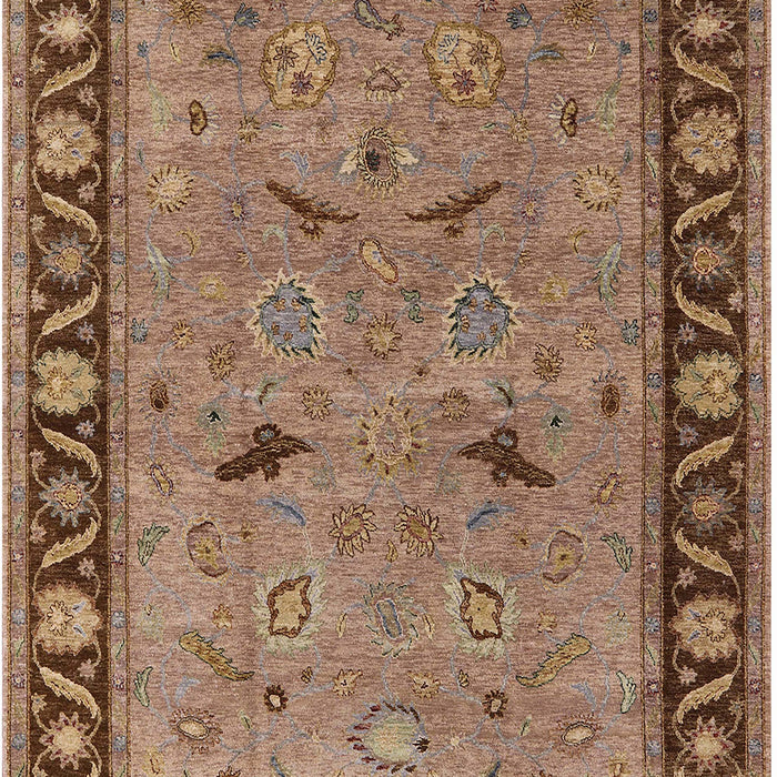 Mid-Century Modern Brown Oriental Rug, urb590